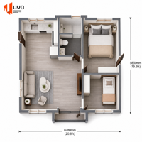 Maison conteneur pliable UVO 20FT : Vie de vacances de luxe |   Maison préfabriquée portable certifiée CE et IBC |   Maisonnette préfabriquée à monter en 15 minutes