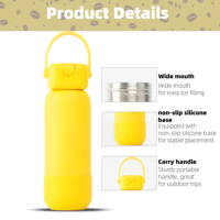 Mug à café isotherme en acier inoxydable de 24 oz en forme de champignon avec couvercle et paille pliables pour usage extérieur