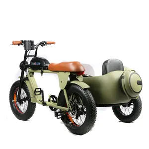 2024 3 Wheel Electric Bike With Side Bike Full Suspension 500w-1000w 20ah