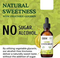 OEM Gouttes liquides de mélisse biologique sans alcool, végétaliennes, sans sucre, teinture à base de plantes, antioxydant, soutien immunitaire, 2 fl oz, Marque privée