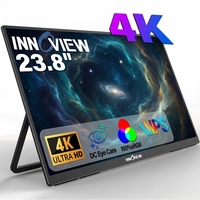 Moniteur portable 23,8 pouces 4K UHD 3840x2160 IPS 60Hz HDR 100 SRGB Écran mat pour ordinateur de bureau, ordinateur portable, jeux