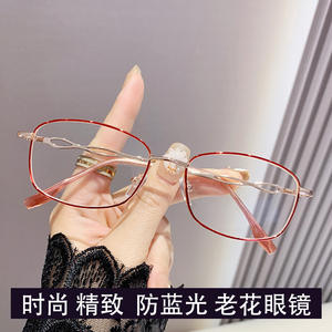 L001 Gafas de lectura clásicas para mujer, montura metálica, protección contra luz azul, antiradiación, estilo Retro de alta definición - Product Image 5