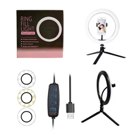 Prix d'usine – Anneau lumineux LED RGB portable de 10 pouces avec contrôle par interrupteur, intensité réglable, trépied, alimentation USB, pour maquillage et vidéo