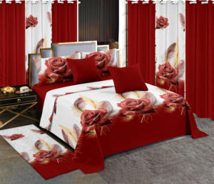 Lenzuola da letto king Size da 13 pezzi Set di biancheria da letto con tende in microfibra lenzuola per letti - Product Image 5