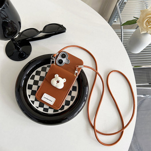 <span class=keywords><strong>Coque</strong></span> de téléphone portable en TPU avec motif d'ours de dessin animé, avec <span class=keywords><strong>cordon</strong></span>, antichoc, pour femmes - Product Image 3