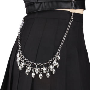 Cadena de cintura gótica con calavera, de aleación de zinc, de una sola capa, estilo punk, para Halloween, cadena corporal de moda - Product Image 1
