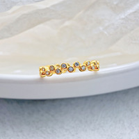 Bijoux de luxe pour femmes, anneaux en argent sterling 925 avec zircone cubique 5A, micro-pavé de zircon glacé, serti en bélière, déclaration élégante, cadeau délicat