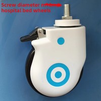 Support de roulettes robustes en ABS pour lits médicalisés, roulettes pivotantes avec frein de 5 pouces, roues silencieuses M16, hauteur d'installation 157 mm, lit médical