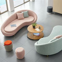 Ensemble de canapés modulaires modernes en tissu, canapé d'angle rembourré pour l'école et les parcs