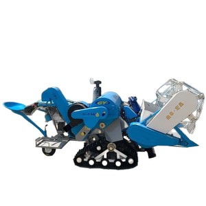 Mini Moissonneuse-batteuse 4LZ-1.0E pour riz et céréales, transmission par engrenages, bleue, haute productivité - Product Image 5