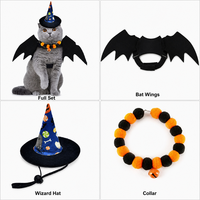 Conjunto de Disfraces de Halloween para Mascotas al por Mayor, Traje de Cosplay para Perros y Gatos, Sombrero de Bruja, Capa, Suministro Directo, Bajo MOQ