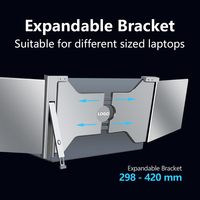 Écran portable IPS LCD triple de 14 pouces avec interface Type C pour configuration double moniteur pour ordinateur portable, travail et jeux