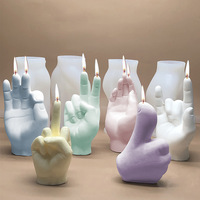 Youngs YS-LZ420 New DIY Hòa Bình Đăng Tay Cử Chỉ Chiến Thắng Silicone Khuôn F Uck Bạn Nến Ngón Tay Giữa Nến Khuôn