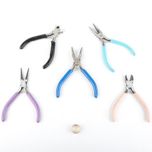 Ensemble de 5 pinces à bijoux colorées en acier au carbone, outils de bricolage, plusieurs tailles, design à bec pointu - Product Image 1