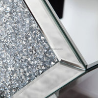 Vente en gros d'usine de meubles de couloir d'entrée grande table console victorienne en verre écrasé de diamants meubles de salon
