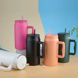 Custom Logo 50oz 1500ml Stainless Steel Vacuum Insulated Tumbler with Handle Straw Lid <b>Large</b> Capacity Travel <b>Mug</b> - Product Image 6