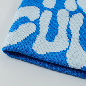 Automne hiver chaleur Stock Beanie chapeau épaissi Double couche Jacquard Logo hommes acrylique tricot chapeau dames Beanie chapeau fabricant - Product Image 5