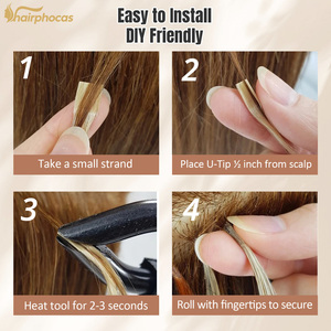 Extensiones de Cabello de Queratina con Punta en U, Color Negro Intenso, 100% Cabello Humano, Disponibles en Stock/Personalizadas, Directo de Fábrica FH - Product Image 5