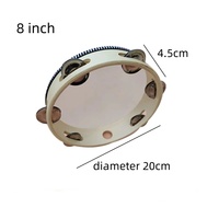 Low Price 8 Inches Tambourine DrumWholesale Hand Drum Percussion Customized Logo Instrument Unpainted Toy
