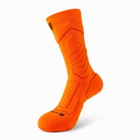 Chaussettes de basketball mi-mollet à marque privée, orange, avec semelle rembourrée, pour sports athlétiques, pour l'offensive et la défense sur le demi-terrain, en gros