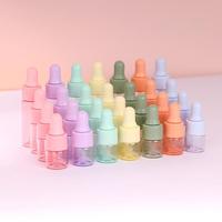 Flacon compte-gouttes en verre coloré de 1 ml, 2 ml, 3 ml, 5 ml pour huile essentielle, huile pour cuticules, sérum, échantillon cosmétique, emballage en gros