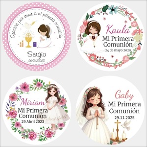 Pegatinas <span class=keywords><strong>para</strong></span> la Sagrada Comunión, Bautismo, <span class=keywords><strong>Bautizo</strong></span>, Pegatinas <span class=keywords><strong>Personalizadas</strong></span>, Sellos de Invitación - Product Image 1