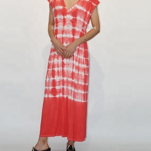Vestido Maxi Informal para Mujer, Cómodo, con Estampado Tie-Dye, Sin Mangas, para Playa, Cintura Natural, Lavable, Nueva Moda, OEM - Product Image 4