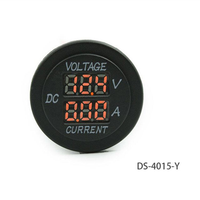 Voltímetro Digital LED de 12V para Auto, Barco y Motocicleta, Medidor de Voltaje Principal AUX, Monitor de Batería, Panel Redondo, Probador de Voltaje Doble