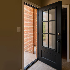 Conceptions modernes de porte de fer de porte simple, porte de gril de sécurité d'entrée en métal pour l'entrée principale à la maison - Product Image 1