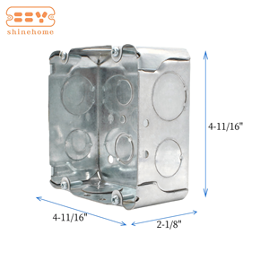 <span class=keywords><strong>4</strong></span>-11/16 "X <span class=keywords><strong>4</strong></span>-11/16" X 2-1/8 "正方形鋼亜鉛メッキ鋼ジャンクションボックス72171-1 1 1ノックアウト金属アウトレットボックス - Product Image 2