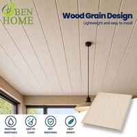 Panneau de plafond en PVC imperméable, revêtement en imitation bois, léger, résistant à l'humidité et à la moisissure, pour la maison et le bureau