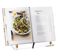 Support de livre en acrylique support de livre de cuisine pliable, support de livre léger pour magazines, ordinateur portable, recette, manuel scolaire