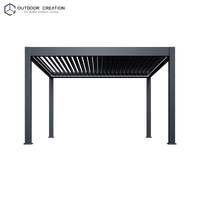 Pergola Bioclimatique Autoportante Prestige 4x4m en Aluminium Motorisée Électrique Étanche Thermolaquée Écologique pour Balcon et Jardin