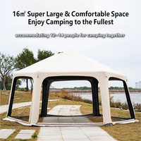 Tente de camping gonflable en tissu Oxford avec porte en TPU, grande famille, 16 mètres carrés, 172 pieds carrés, pour 12-14 personnes, pour événements en plein air