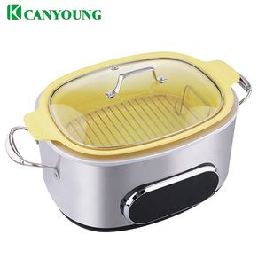 Olla Eléctrica Multifuncional de Acero Inoxidable al por Mayor, para Cocinar al Vacío, Asar, Saltear, Cocinar al Vapor, Guisar, Hornear Arroz, Cocinar Lento, Freír al Aire - Product Image 3