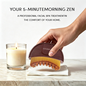 Holzgriff Synthetische Borsten Lymphatische Gesichtsbürste <span class=keywords><strong>Set</strong></span> mit Geschenkbox & Aufbewahrungsbeutel für Gesichtsmassage Hautstraffung Drainage - Product Image 2