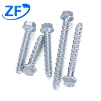 Vis autotaraudeuses métriques à tête plate en acier inoxydable zingué, jeu de vis de machine A2-70, vis à béton, filetage M6, 12 mm