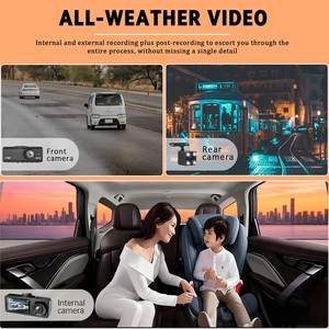 مسجل فيديو للسيارة بثلاث قنوات بدقة عالية 1080 بكسل مع واي فاي وكاميرا داخلية ثلاثية العدسات - Product Image 3
