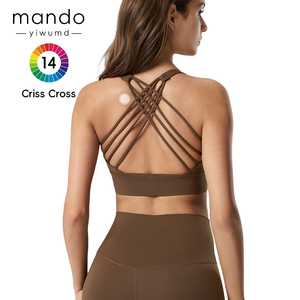 Mando Logo personnalisé Soutien-gorge de haute qualité Hot Sexy Soft High Impact Cross Back Sports Bra Women's Gym Running Training - Product Image 3