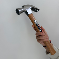 Marteau à griffes en acier à haute teneur en carbone de qualité industrielle 0,25 kg 0,5 kg 0,75 kg, manche en bois multifonctionnel, personnalisable OEM pour