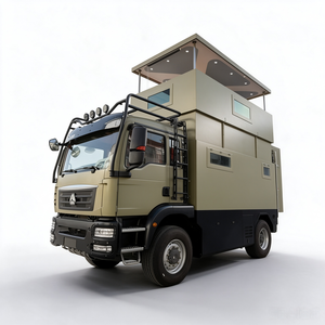 รถบ้าน HOWO 4x4 ขับเคลื่อน 4 ล้อ สำหรับการเดินทางออฟโรด ระยะยกสูงพิเศษ เหมาะสำหรับการสำรวจภูเขาและทะเลทราย - Product Image 1