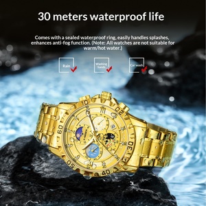 Montre à quartz <span class=keywords><strong>pour</strong></span> homme de marque haut de gamme, mode, affaires, étanche, avec date, multifonctionnelle - Product Image 3