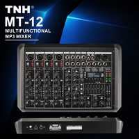 Console de mixage multifonctionnelle TNH MT-12 à 12 canaux avec 99 DSP, USB, Bluetooth et alimentation fantôme 48V pour les réunions de famille et l'enregistrement de projets