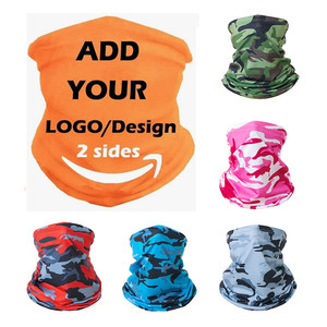 Logotipo de impresión personalizado Poliéster Tubo sin costuras Blanco liso Deportes Multifuncional Calavera Bufanda Polaina para el cuello Diadema negra <span class=keywords><strong>Bandana</strong></span> - Product Image 1
