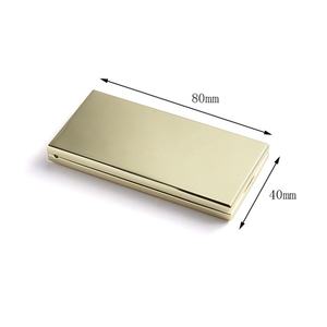 Customizable Luxury <b>Rectangle</b> Gold Metal Double Sided Portable Makeup <b>Mirror</b> with Comb - Product Image 6