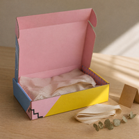 Boîte d'expédition en carton avec logo personnalisé, type avion, à fermeture auto-adhésive, impression couleur, emballage plat, vente en gros, direct usine