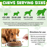 Poudre de probiotiques et prébiotiques pour chiens, 12 souches de bactéries bénéfiques, complément nutritionnel pour animaux de compagnie