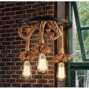6 lumières industrielles vintage chanvre corde <span class=keywords><strong>lustre</strong></span> cordes lustres lumière luxe moderne <span class=keywords><strong>lustre</strong></span> vintage - Product Image 5