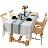 Nappe Moderne Simple en Lin/Coton Tissé, Imperméable et Écologique, Housse de Table Anti-Poussière pour la Maison, l'Hôtel et les Mariages
