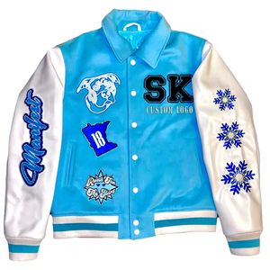 Blouson Bomber Matelassé Personnalisé OEM ODM en Satin et Coton Brodé Chenille – Idéal pour le Basketball et la <span class=keywords><strong>Moto</strong></span> - Product Image 1